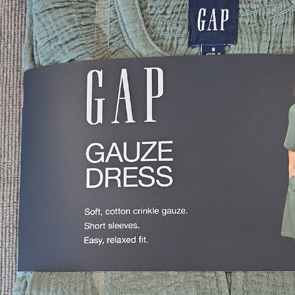 GAP Sage Green Gauze Dress, Small, NWT - Picture 2 of 7